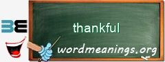 WordMeaning blackboard for thankful